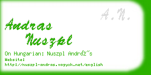 andras nuszpl business card